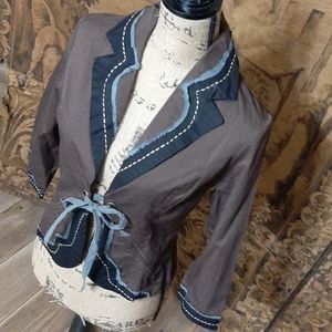 BNWT Azwell brown raw edge blazer